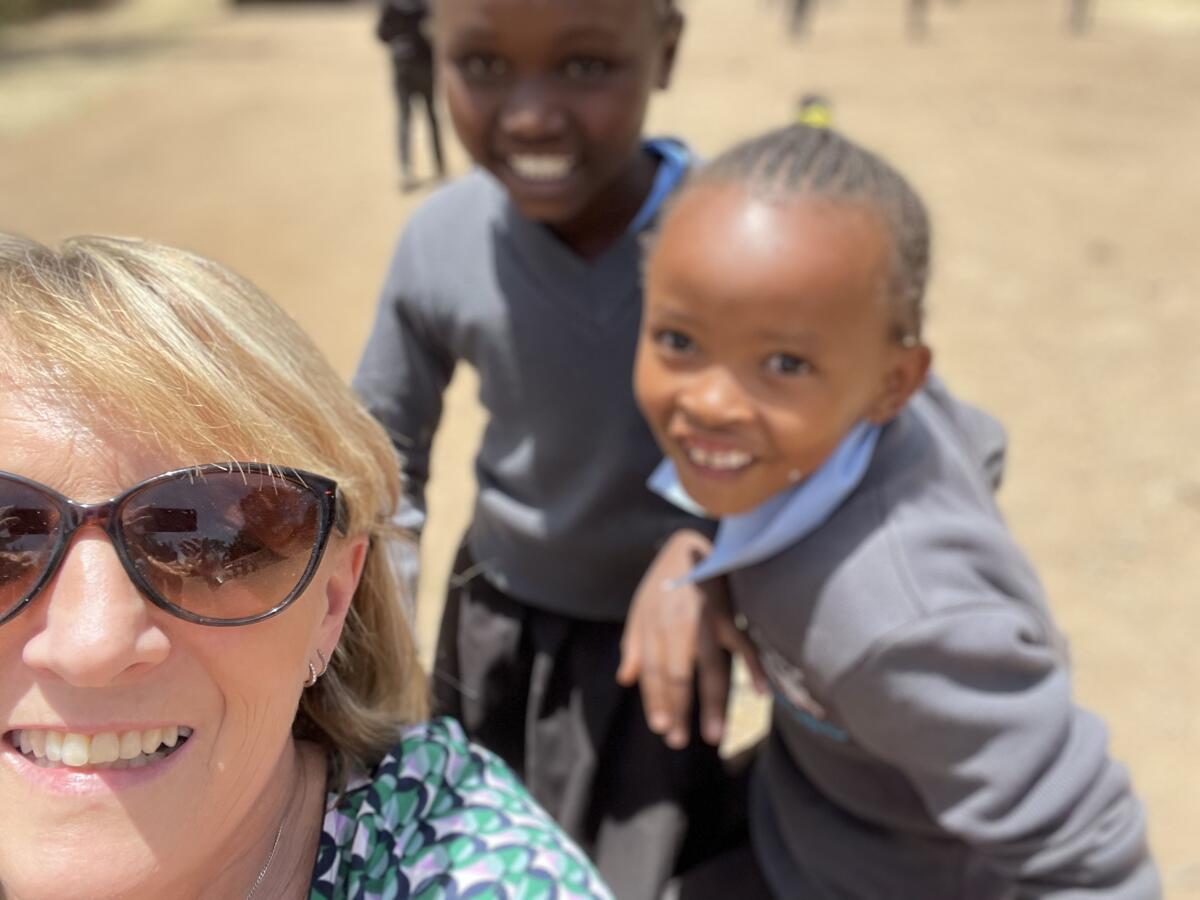 Dee with pupils of ERCEC Kenya