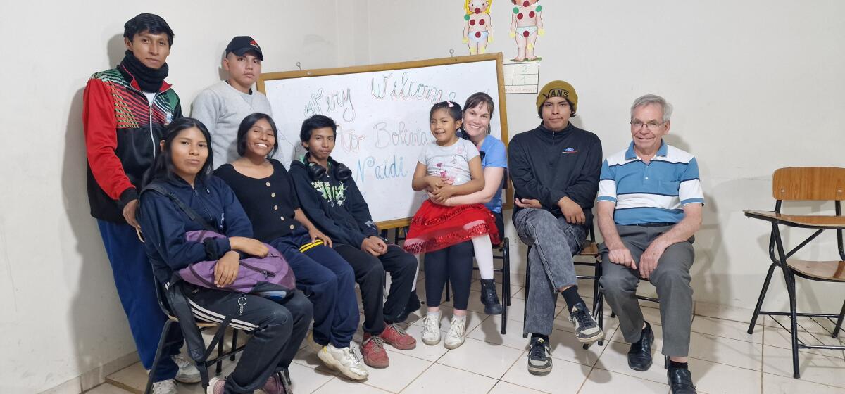 Naidi with Br. Eddie McArdle and beneficiaries of the CeHM