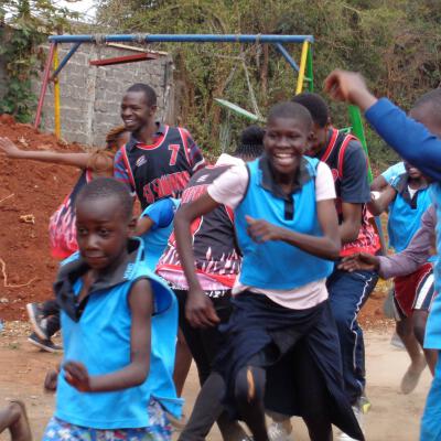 Camp leaders and participants enjoying the Edmund Rice Karibu half-day camp, August 2017