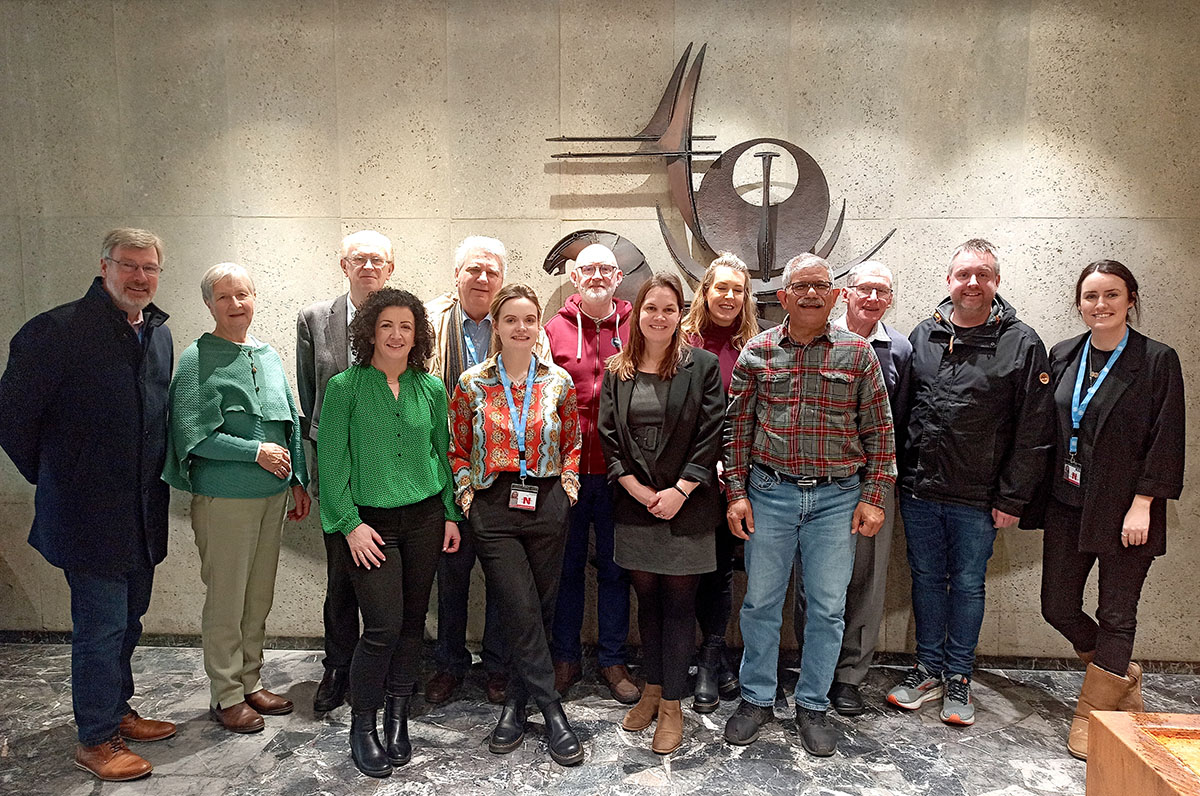 Back row (L-R): Padraig Cawley (Ardscoil na Mara, Tramore); Sr Jo McCarthy (PBVM Cork); Br. Kevin Mullan (ERI); Br. Brian Bond (ERI); Peter Hyde (ERC Carragline); Karen Timbs (Drimnagh Castle PS); Br. Terry Dowling (ERI); Aaron Wolfe (Colaiste Eamann Ris, Cork); Abigail Carney (ERD). Front row (l-r) Aoife Denton (Ardscoil na Mara, Tramore); Shannon Oates (Edmund Rice England); Naidi McDonnell (ERD); Br. Tino D'Abreu (ERI). Absent: Ann Nichols (Edmund Rice England)