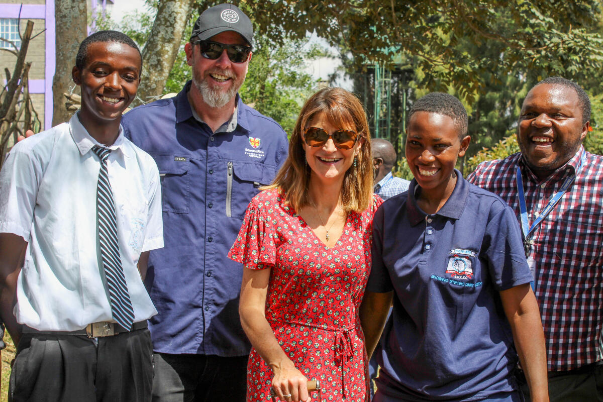 Fiona Dowling and Bren Arkinstall visiting staff and pupils at the ERCEC in Embulbul