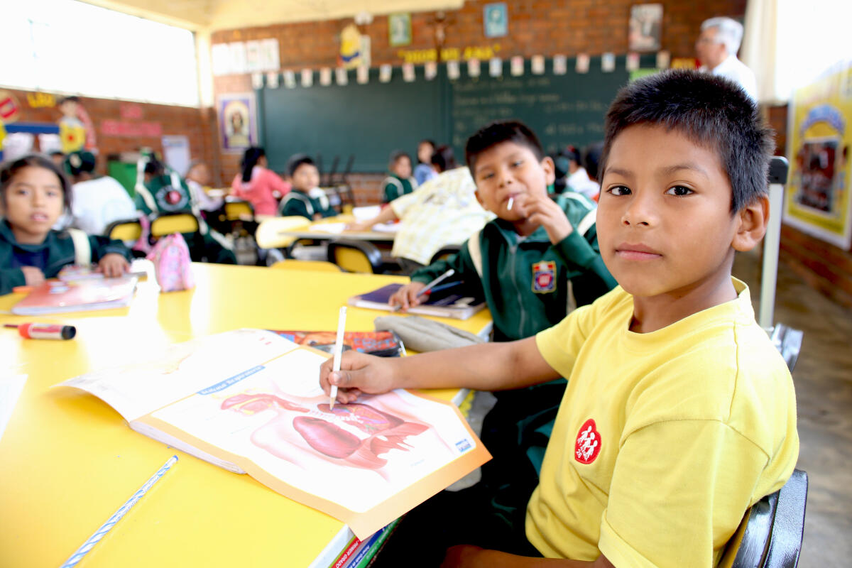 Pupils at Fe y Alegría School, Peru