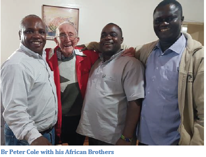 Pictured (left to right): Br. George Massay, Br. Peter Cole, Br. Bonolo Kibakuli and Br. Vincent Mallya.