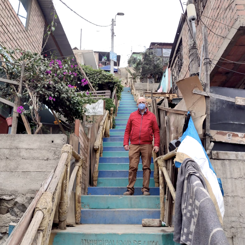 Joe Tynan in the Canto Grande neighbourhood in Lima, Peru