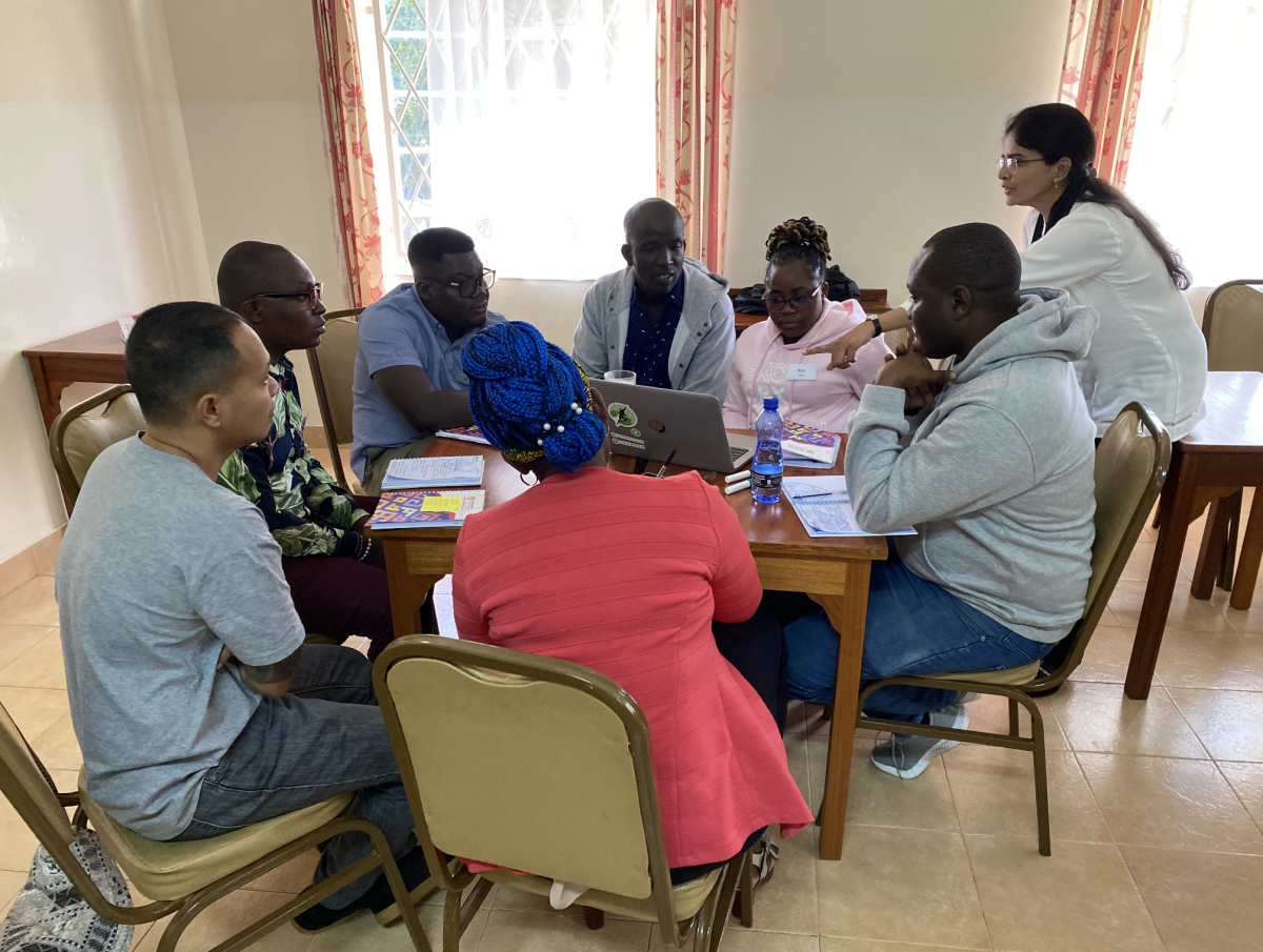 Dr. Sumera working with participants 