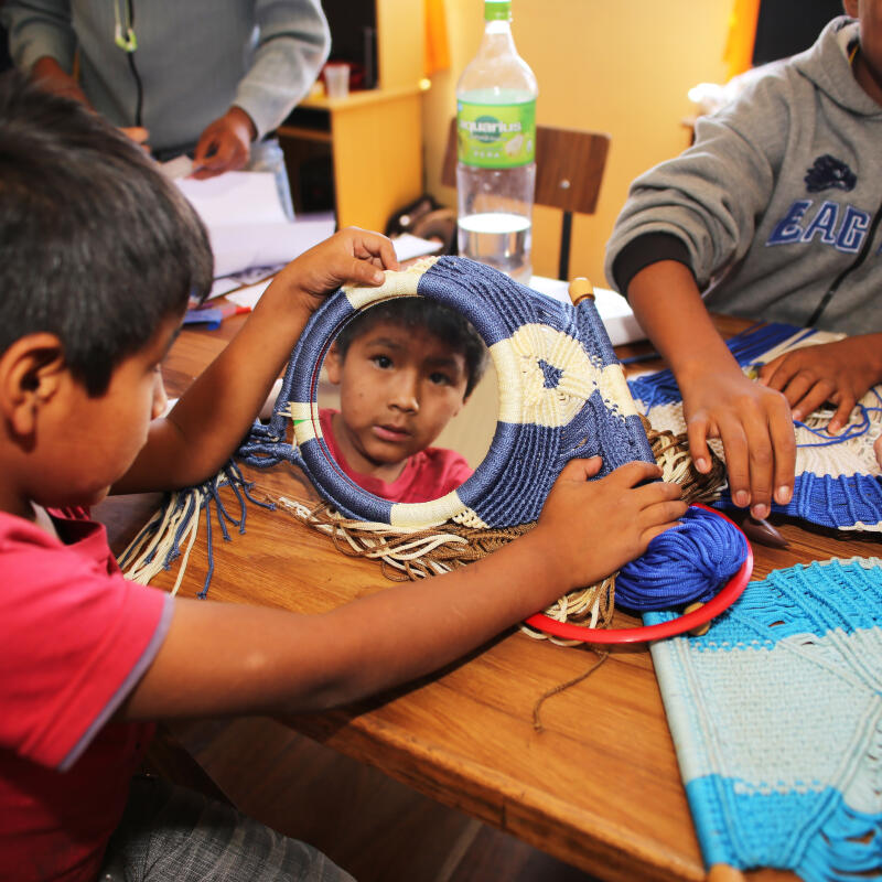 Students attending the Centro Hermano Manolo in Cochabamba